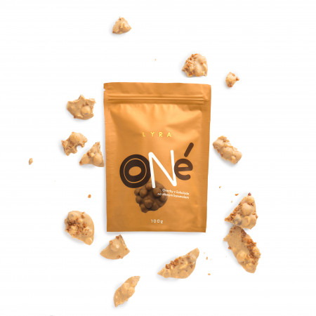 LYRA ONé - Piemontské orechy v čokoláde so slaným karamelom 100g