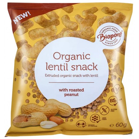 Bio šošovicové chrumky s arašidmi Biopont 60 g