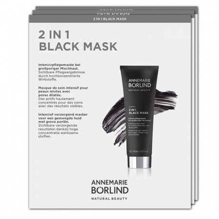 VZORKA Čierna maska 2v1 pre zmiešanú pokožku s rozšírenými pórmi