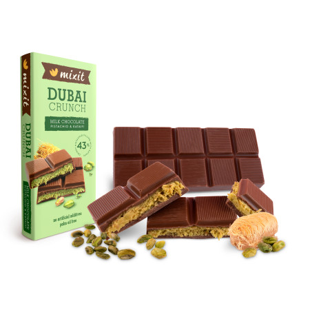 Dubajská čokoláda Mixit s pistáciovou náplňou 70g