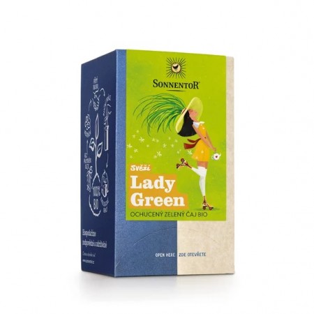 Svieža Lady Green, ochutený zelený porciovaný čaj 21,6 g