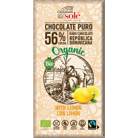 Bio horká čokoláda citrónová SOLÉ 100 g