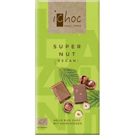 Bio vegan čokoláda s orieškami iChoc 80 g