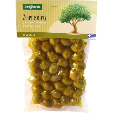 Bio zelené olivy v extra panenskom olivovom oleji bio * nebio 250 g