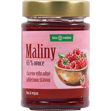 Bio Maliny - zaváranina s jablkovou šťavou bio * nebio 200 g