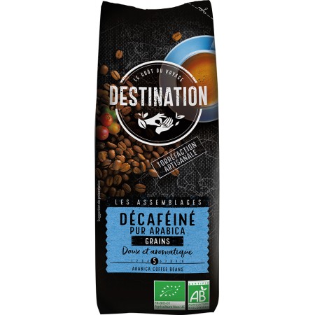 Bio káva zrnková 100% arabika bez kofeínu Destination 250 g